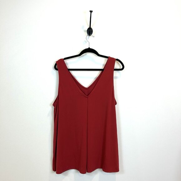 Torrid Womens Studio Knit V Neck Tank Top Plus 2X Red Raspberry Stretch - Picture 7 of 9